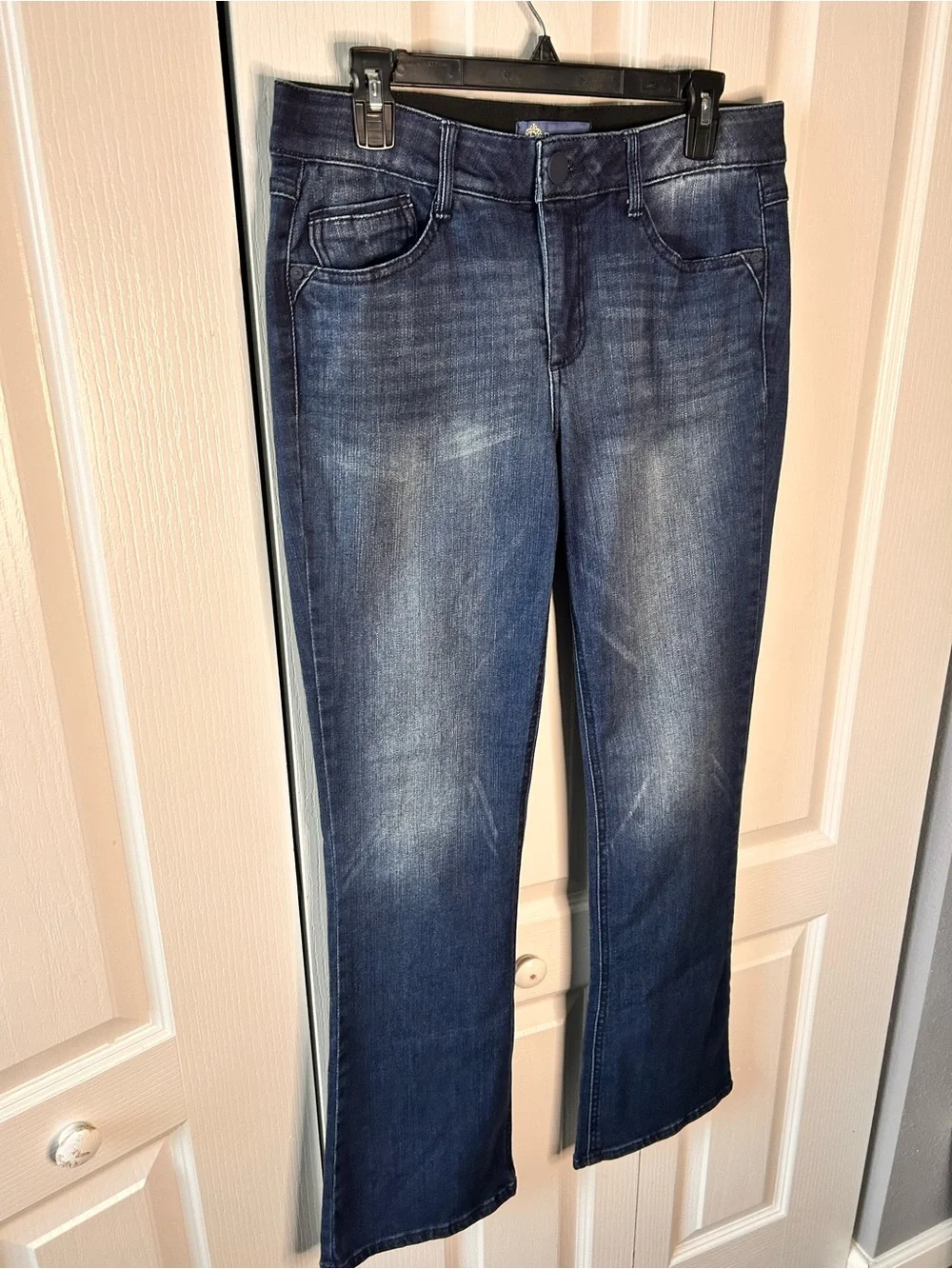 Democracy Women’s Size 10 Ab Solution Mid-Rise Jeans Dark Wash Blue Bootcut - Picture 2 of 7